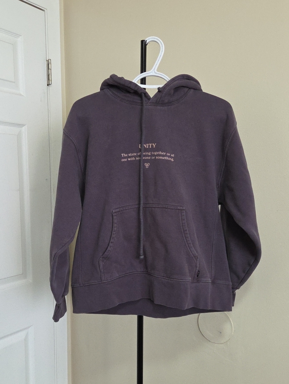 TNA Cotton Blend Pullover Hoodie Sweatshirt in Faded Purple